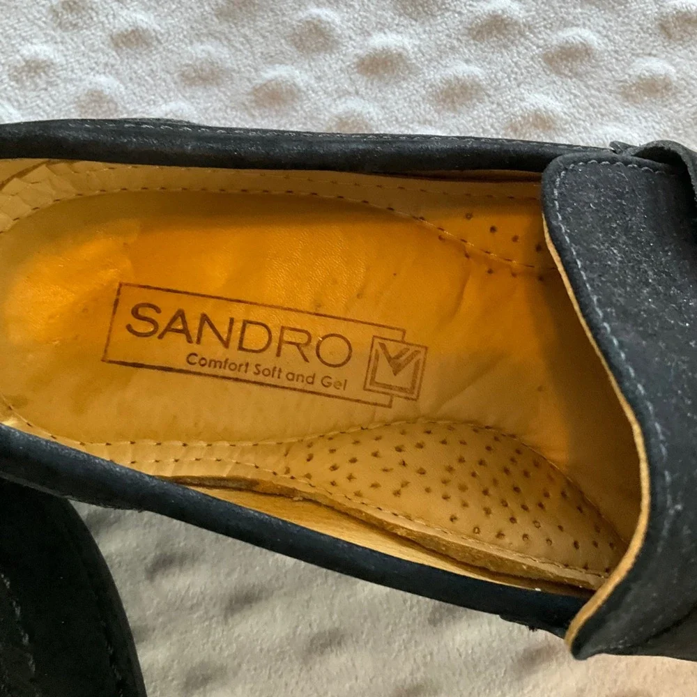Sandro Moscoloni Loafers Mens 8D Black Suede Bit‎ Detail Slip On Shoes